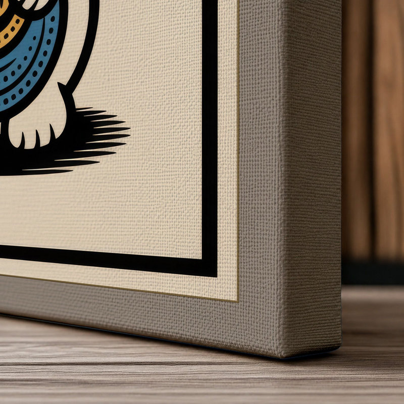 Welcoming Fortune Cat Japandi 1 Piece Wrapped Canvas Wall Art, 36x24 - 91.4 x 61.0 cm, Taupe Border