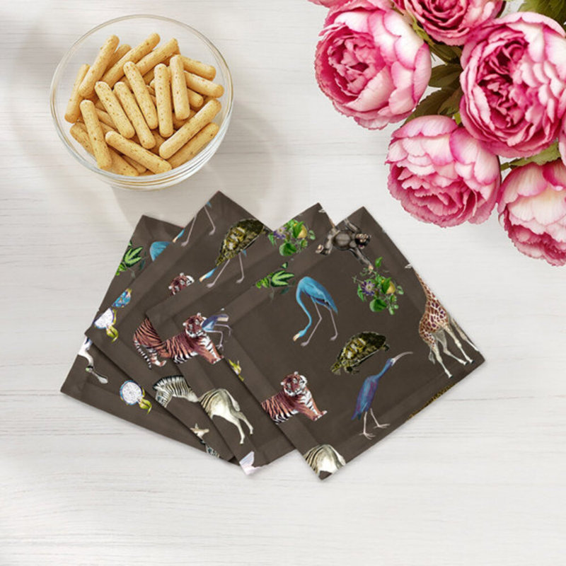 Exotix Square Napkins, Brown