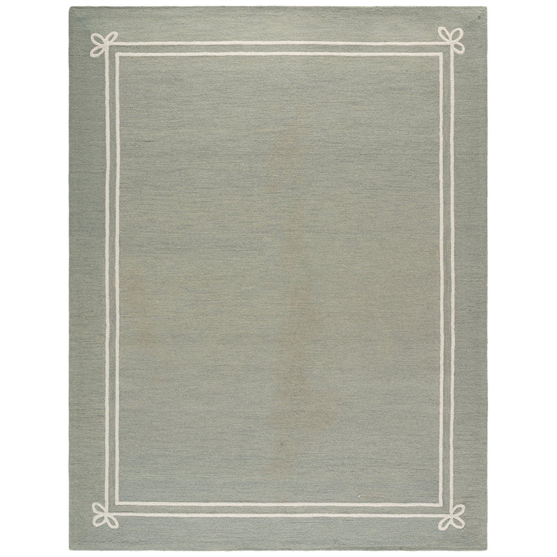 Martha Stewart Hand Tufted Wool; Cotton Solid Color Indoor / Outdoor Rug, Rectangle 9' x 12'