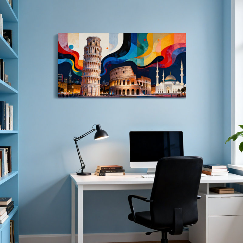 Paysages pittoresques et paysages urbains abstraits, 24" H x 48" W