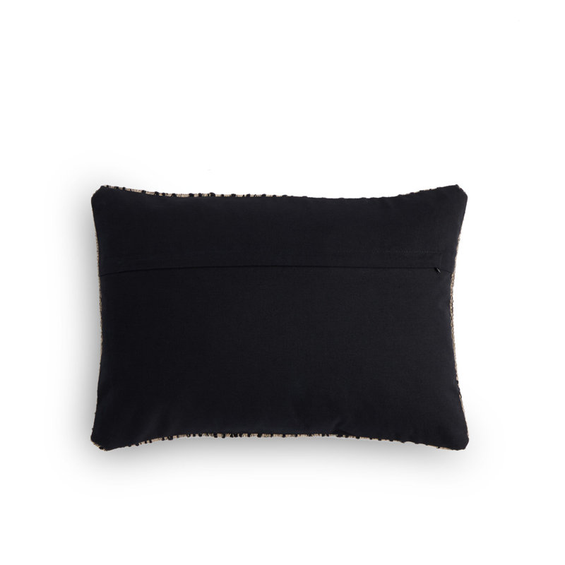 Rectangular Pillow Cover & Insert, Black/Taupe, Rectangular 14"H x 20"W