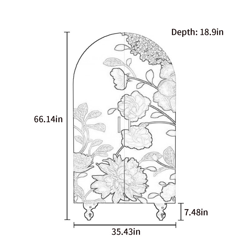 Armoire arquée avec tablettes et portes