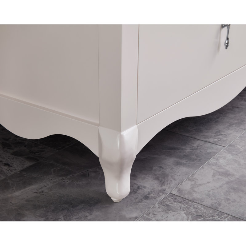 60" Solid Wood Sink Vanity  With 1' Artificial Stone Top, Dreamy White