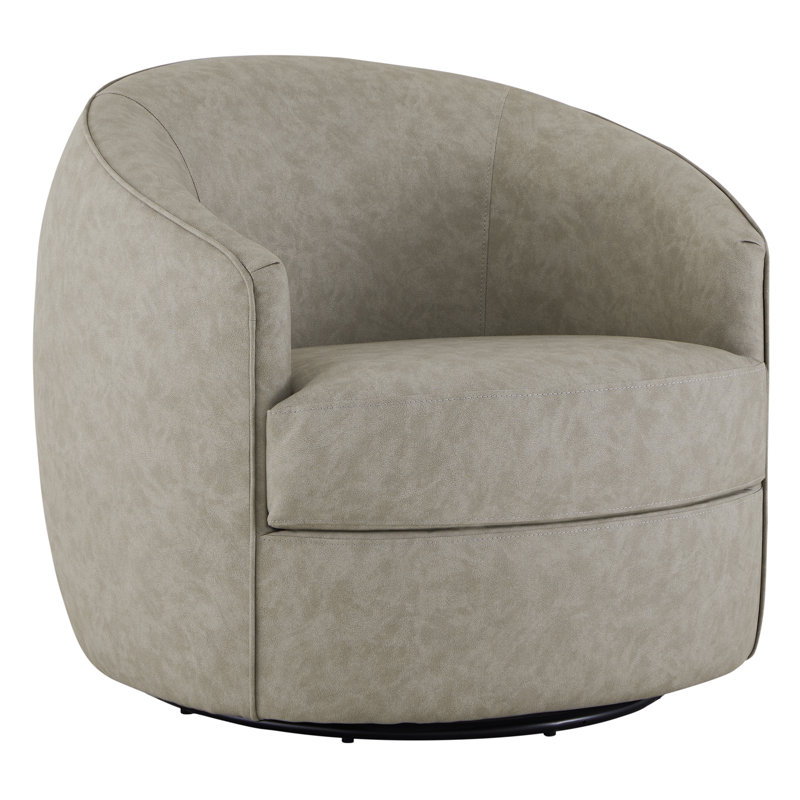 Fauteuil demi-tonneau Bernhardiène, Similicuir gris pierre
