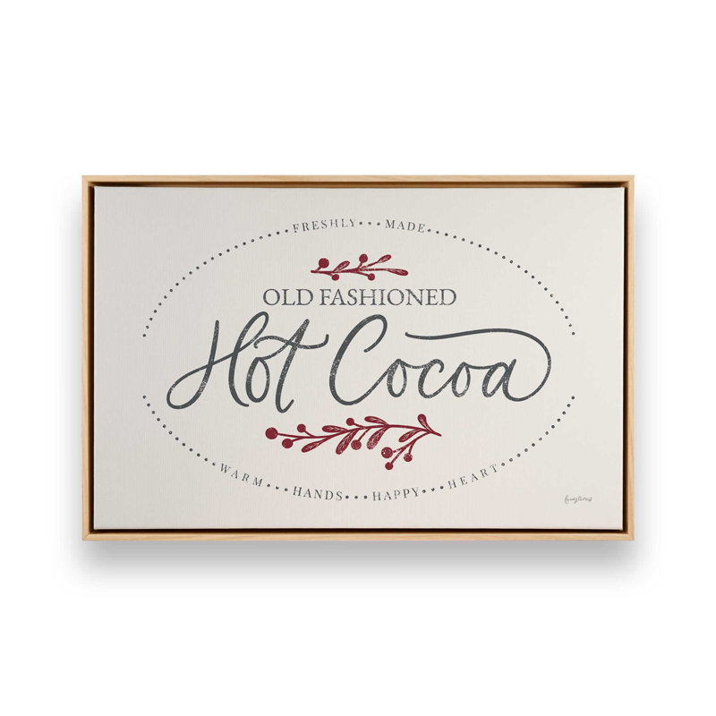 «Hot Cocoa», reproduction sur toile dans un satin, Encadrement brun, H 8,75 po x l 12,75 po x P 1,75 po