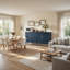 Buffet bleu 58,9 "- Buffet rétro avec tablettes réglables