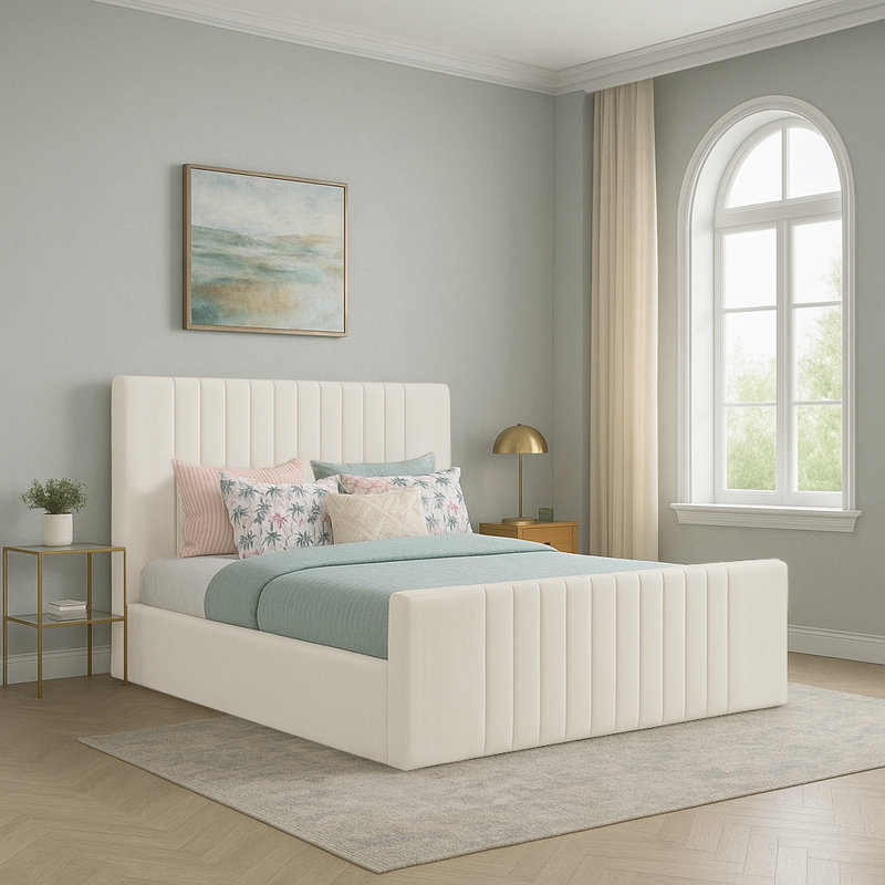 Gagliano Storage Bed, Kingsize (5'), Cream
