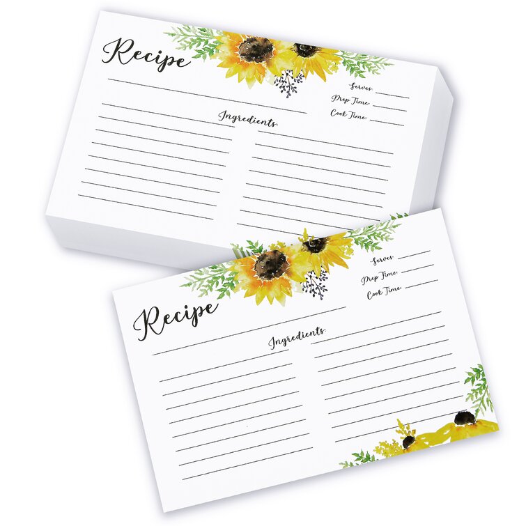  4x6 Personalized recipe cards, set of 20, teacher gift