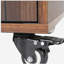 Chariot pour îlot de cuisine avec rangement pour poubelle, comptoir à abattants, tablettes réglables, tiroir, porte-épices et serviettes, roulettes, brun noyer