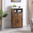 Tall Storage Cabinet with 2 Large Drawers & Adjustable Shelf, Rustic Brown Finish for Versatile Home Organization-2081072465