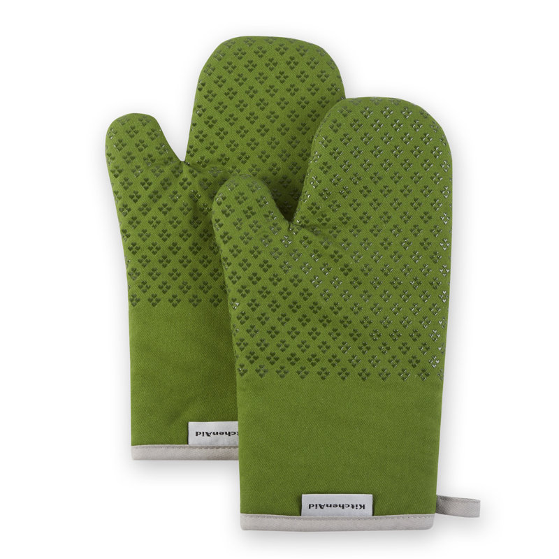 KitchenAid Asteroid Solid Textured Oven Mitt, Matcha
