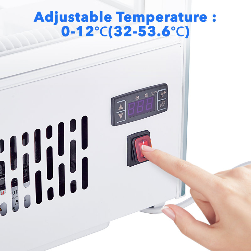 Refrigerated Display Case ,5.3 Cu.Ft  Countertop Pastry Display Case Commercial Display Refrigerator w/LED display Air-cooling Automatic Defrost Rear Sliding Door