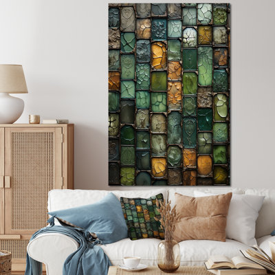 Green Stones Tiles II - Abstract Tile Wall Art