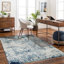 Wyona Power Loom Dark Blue/White/Charcoal Rug-1963194517
