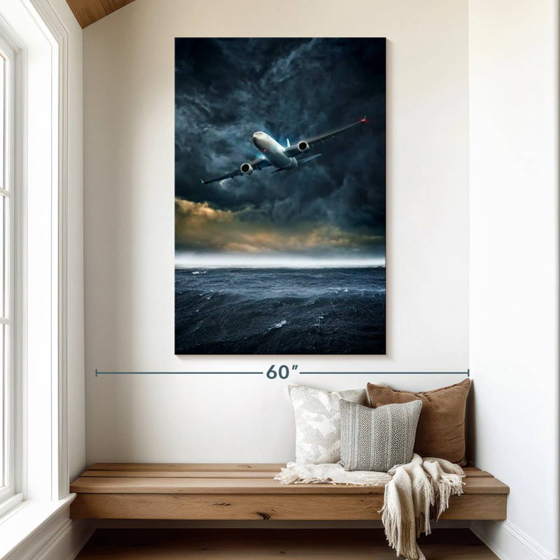 Mehar Stormy Plane Flight, 51" H x 34" W