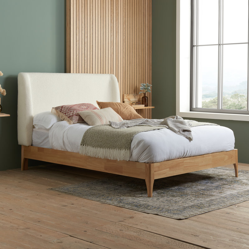 Davonn Upholstered Platform Bed, Kingsize (5'), White