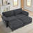 Modern Stylish Chenille Fabric Upholstered Modular Sectional Sofa with a Loveseat and 2 Ottomans-575123304