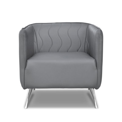 Molena Faux Leather Barrel Chair