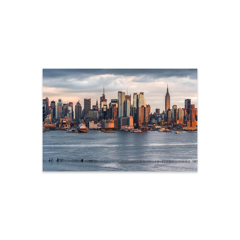 " Manhattan Skyline And Hudson River, New York City, USA " by Jan Becke, 16" H x 24" W x 0.25" D