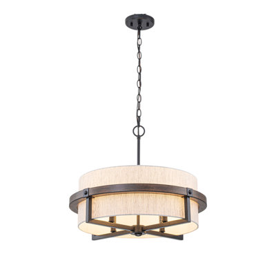 4-Light Dimmable Drum Chandelier