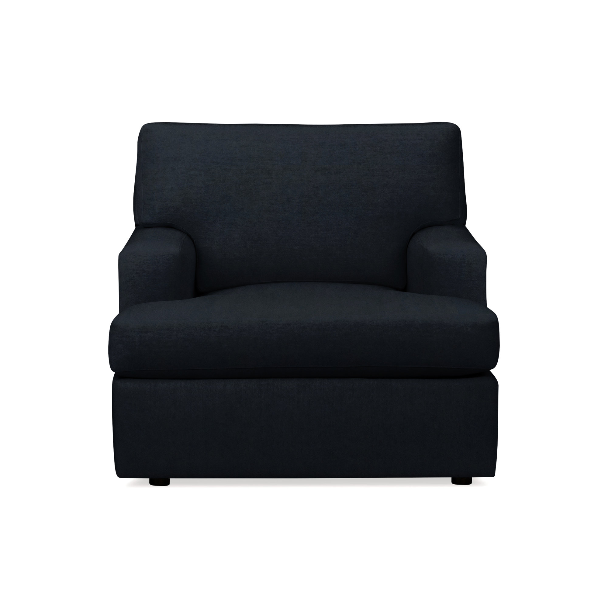 Cleo Upholstered Custom Accent Chair, Bella Ink Blue Performance Velvet
