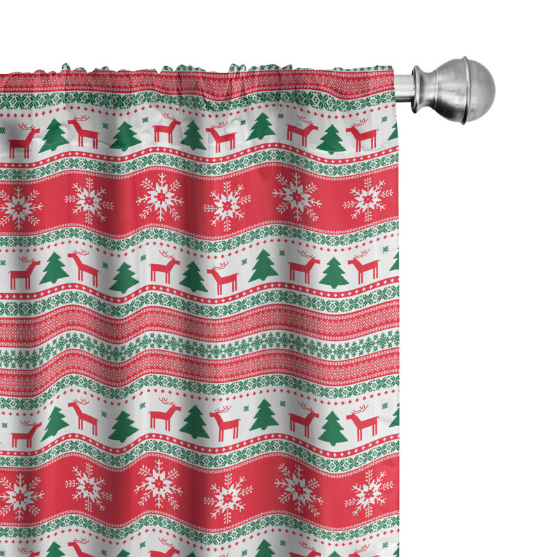 Reindeer Semi-Sheer Rod Pocket Sliding Panel, 28" x 84"