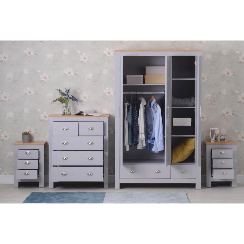 Susana Piece Bedroom Set, Grey/Oak