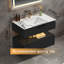Meuble-lavabo simple mural moderne en bois massif de 36 po avec plateau en marbre et lumière-424624462