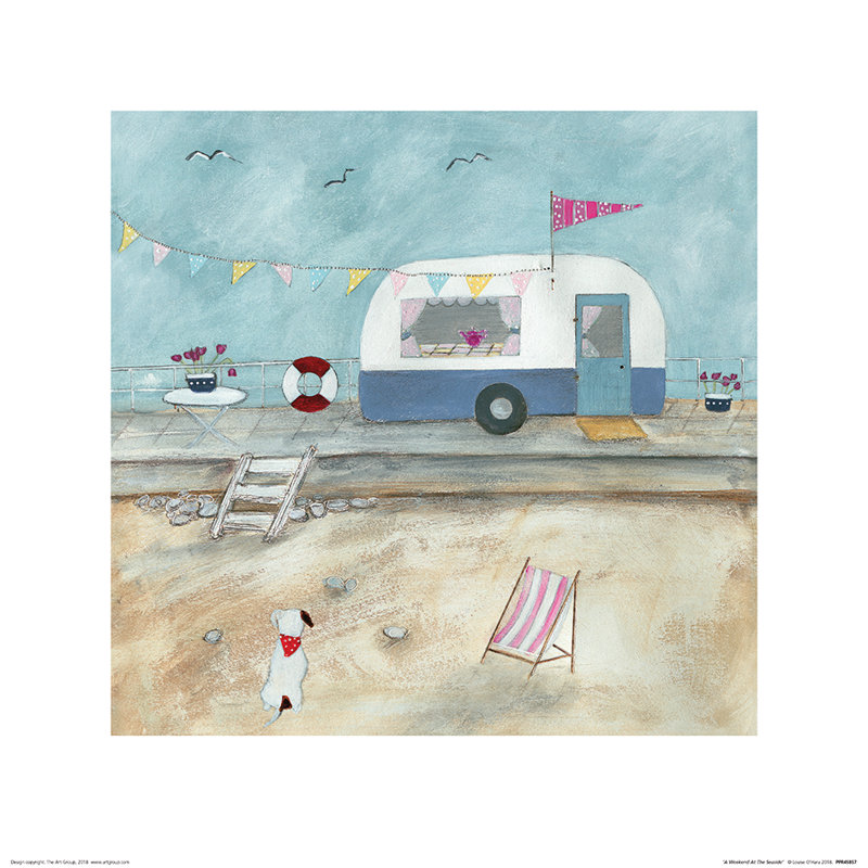 A Weekend At The Seaside - Wrapped Canvas Print, 40cm H x 40cm W x 0.01cm D, Paper