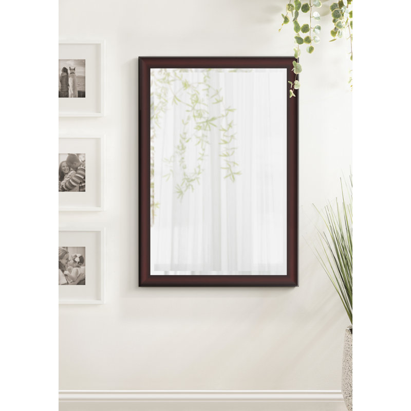 Miroir de salle de bain traditionnel, Brun, 39,75 po x 27,75 po