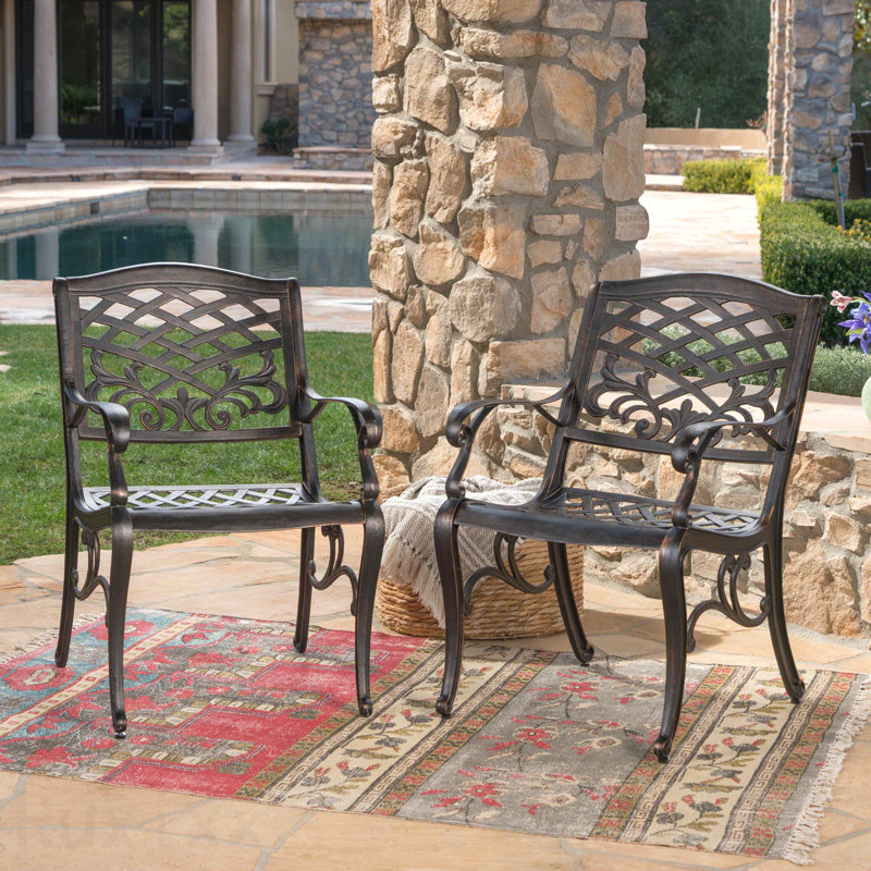 2-Piece Set Patio Arm Chair, Copper