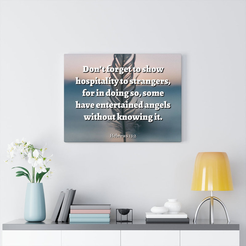 Angels Hebrews 13:2 - Wrapped Canvas Print, 30cm H x 41cm W