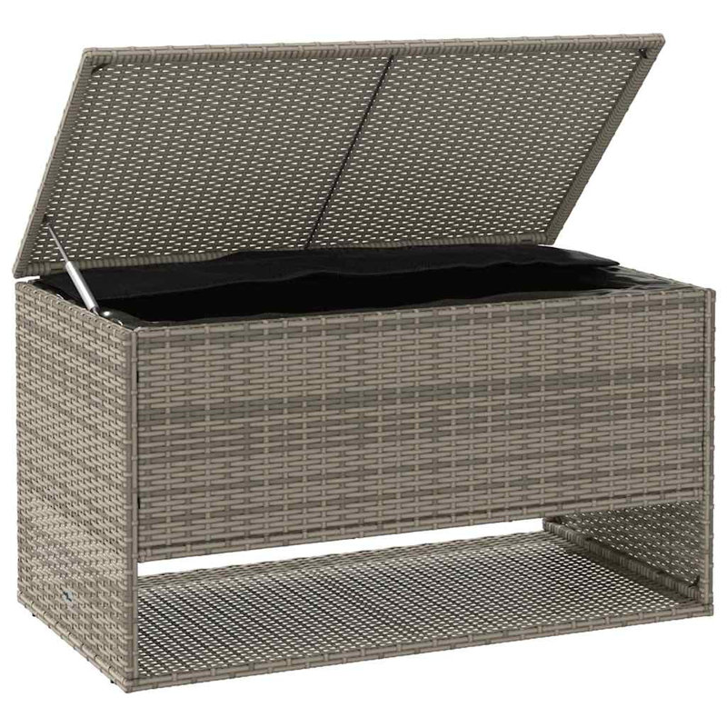 Rotin PE gris Vidaxl, acier thermolaqué, polyester, Gris, H 21,9 po x l 39,4 po x P 21,7 po