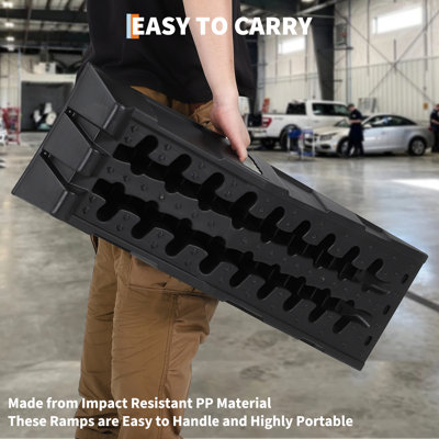 2 Pack Car Ramps for Oil Changes – 15 Tonne (30,000 LB) Capacity, 6.7 in High Lift Heavy Duty Service Ramps with Non Slip Surface, Portable for Home Garage Maintenance and Auto Shop