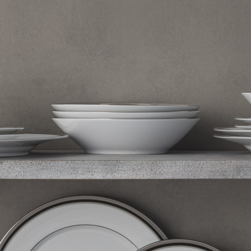 Ensemble de 4 bols à soupe Noritake Austin Platinum, 7 1/2 po, 12 oz