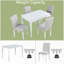 Ensemble de table de salle à manger en bois 5 pièces, ensemble de table de cuisine avec table rectangulaire et 4 chaises rembourrées, ensemble de table de salle à manger en bois avec décoration en cristal-34282291-34282189