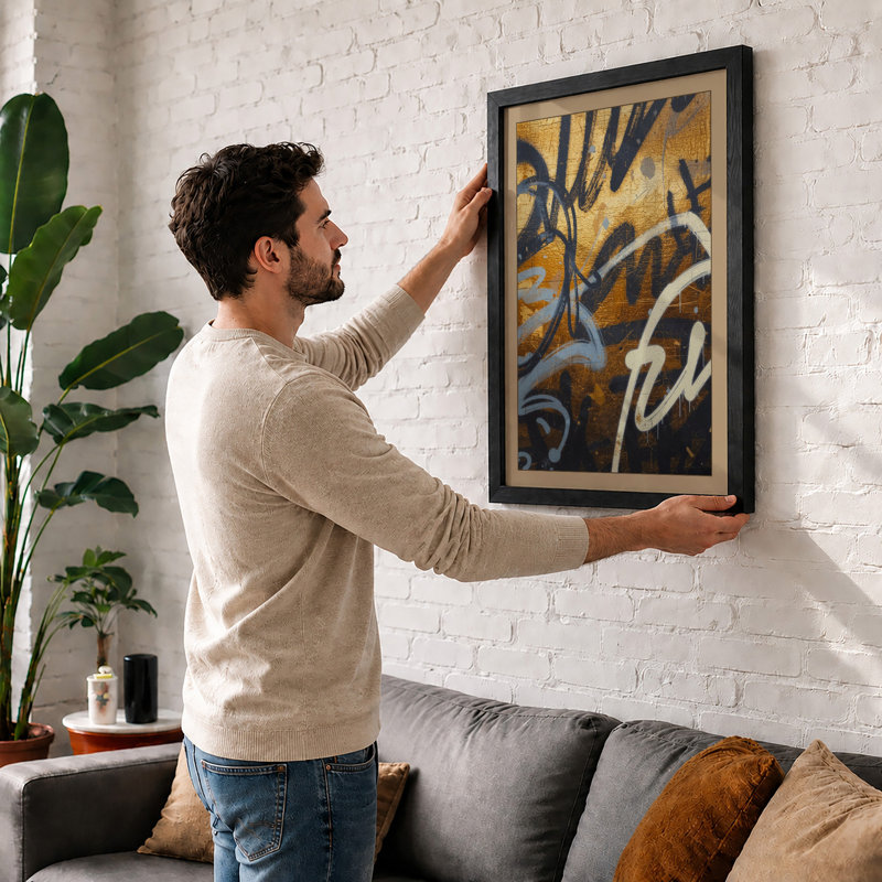Urban Letters Industrial - Framed Print, Oak, A3 - 42.0 x 29.7 cm