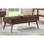 Table basse rétro avec 2 tiroirs, brun, placage noyer