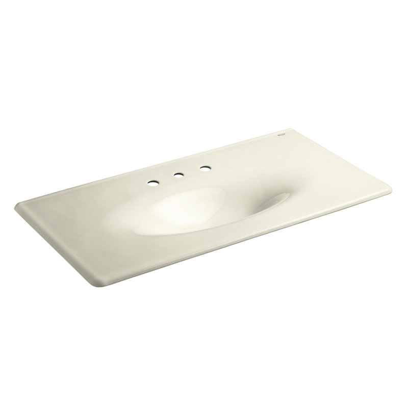 Dessus de salle de bain simple 44 po meuble-lavabo Iron Impressions, Sucre de canne, Centres de 8 po