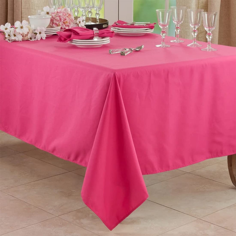 Daisylynn Rectangular Polyester Tablecloth, 120" L x 65" W, Fuchsia