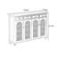 Banc de rangement en bois massif et chaussures en rotin brun noisette