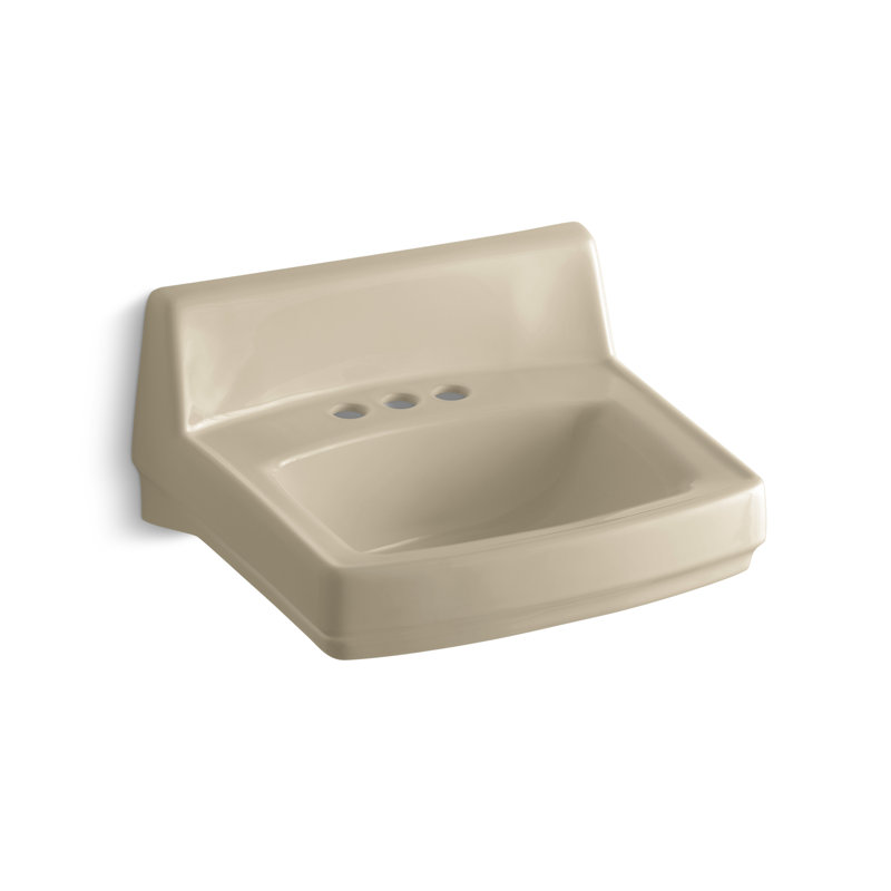 Greenwich Vitreous China Rectangular Wall Mount Bathroom Sink with Overflow, 4" Centers, White, White