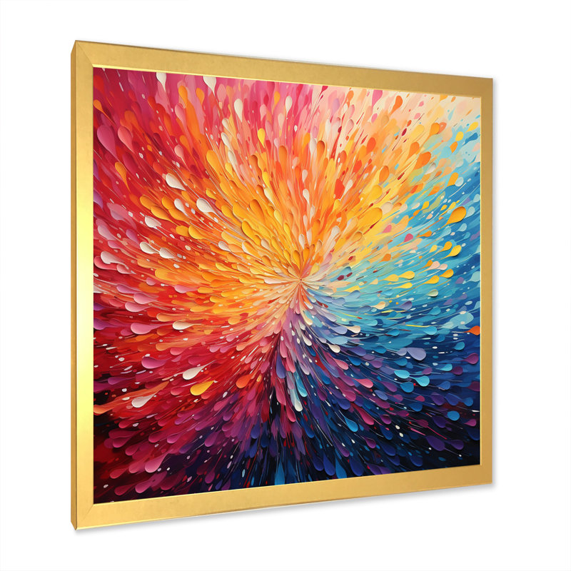 Art sur toile, "Hardedge Art Vibrant Velocity - Hard Edge", Cadre doré à une seule photo, H 16 po x l 16 po x P 1 po