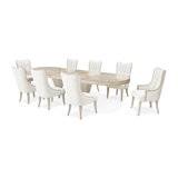 St. Charles 9-Piece Pedestal Dining Room Set - Dove Gray