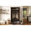 Armoire-penderie 2 portes en bois avec 3 tablettes de rangement, brun