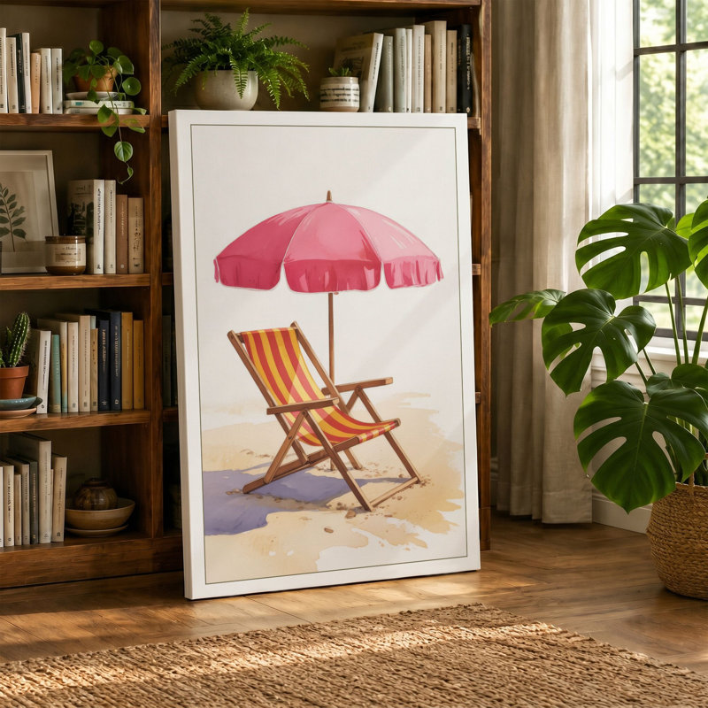 Seaside Rest Coastal - Wrapped Canvas, Sage Border, 24x16 - 61.0 x 40.6 cm