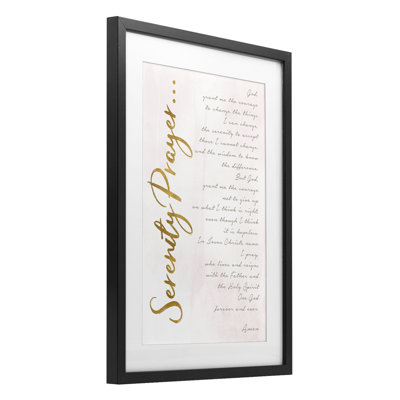Serenity Prayer Scripture Framed Print Under Glass, design by Anna Quach