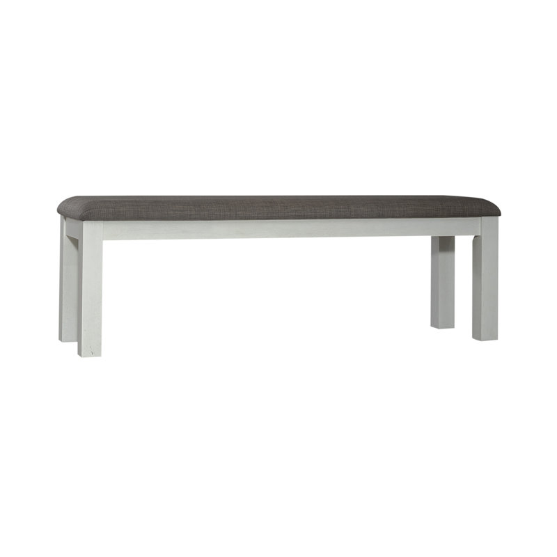 Banc de salle à manger rembourré Luz, H 26 po x l 60 po x P 15 po, Blanc