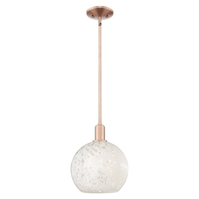 Arcadia - White Mouchette - 1 Light 10" Stem Hung Mini Pendant