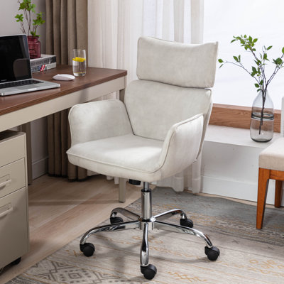Afnaan Velvet Swivel Home Office Chair
